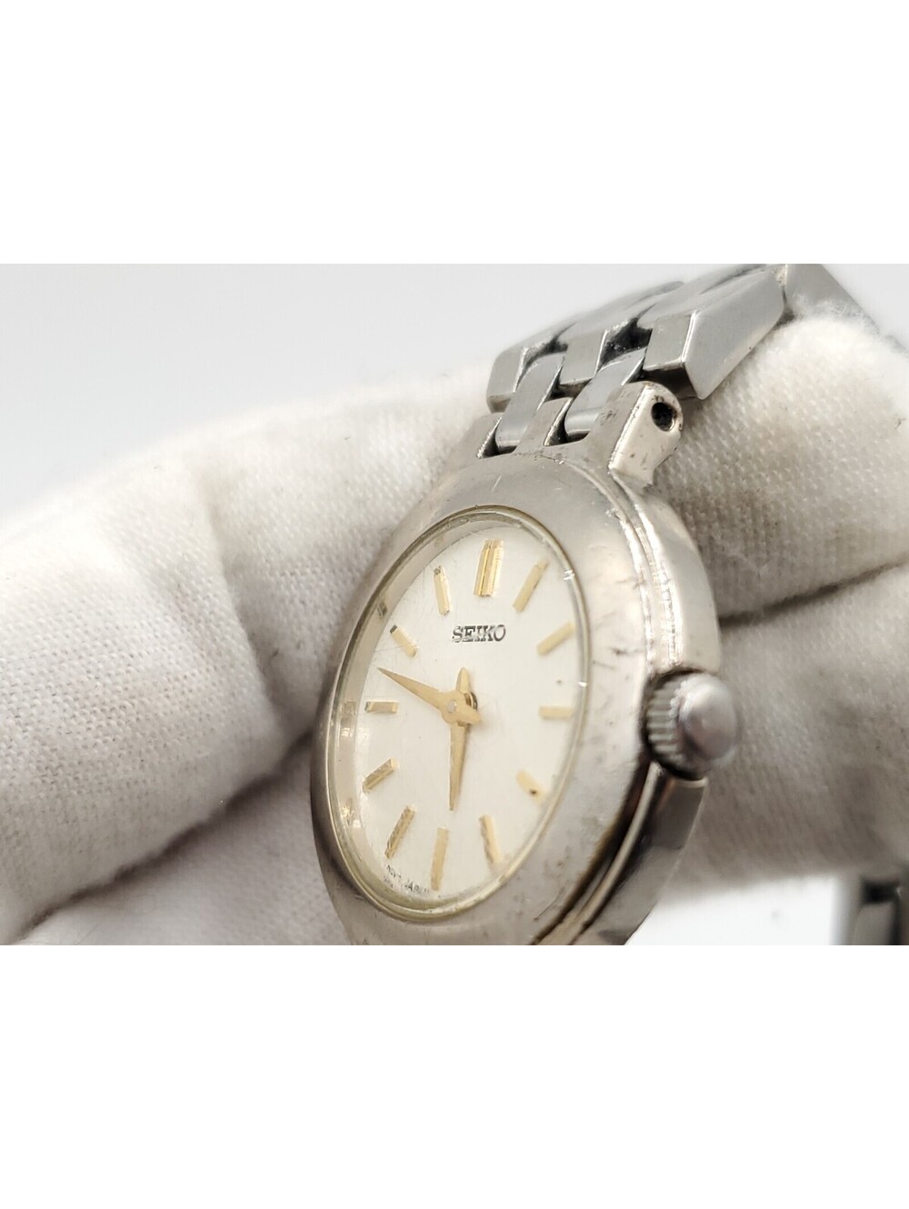 Seiko Quartz Watch Womens 25mm New Battery Silver Tone Round White Dial - Picture 9 of 15